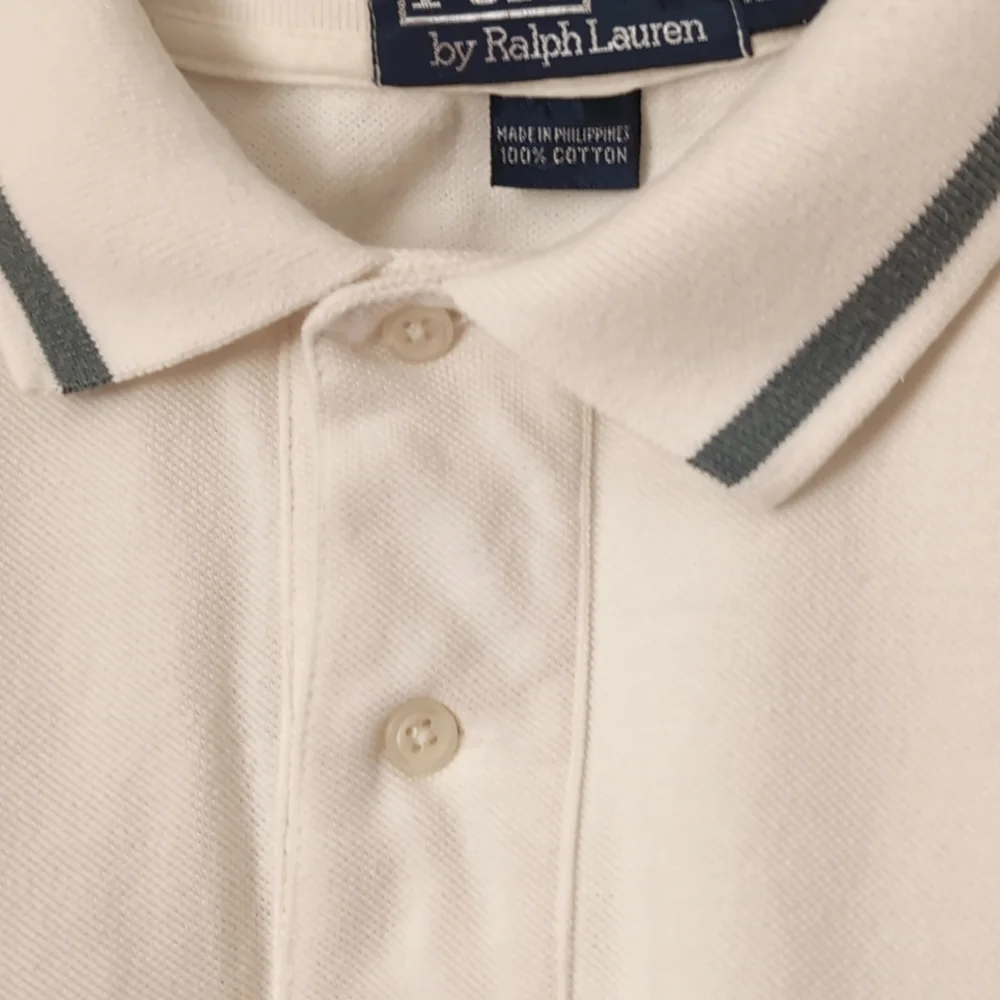 Ralph Lauren Ivory Polo Shirt With Pocket. Size XXL